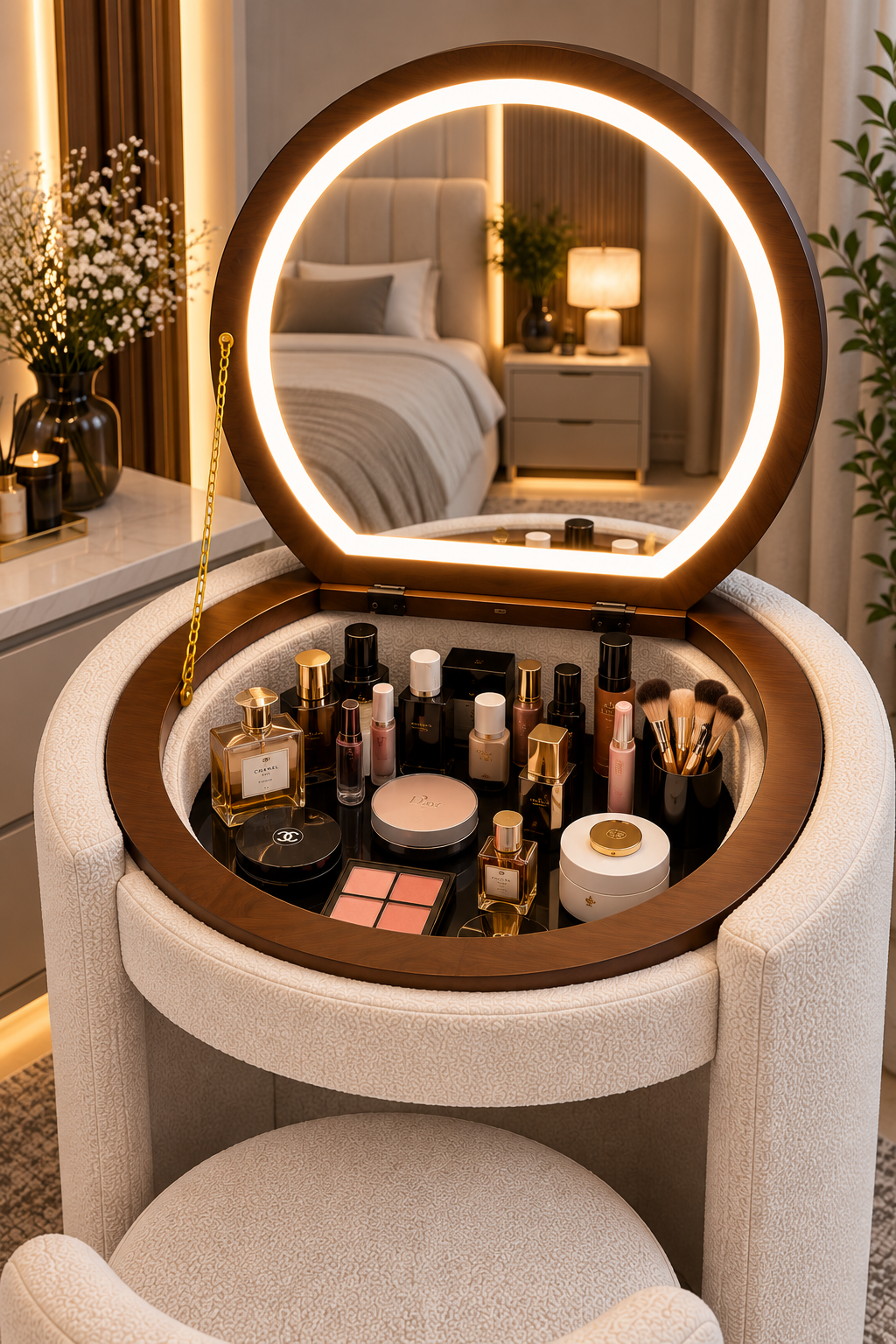 Raya Round Vanity Dressing Table