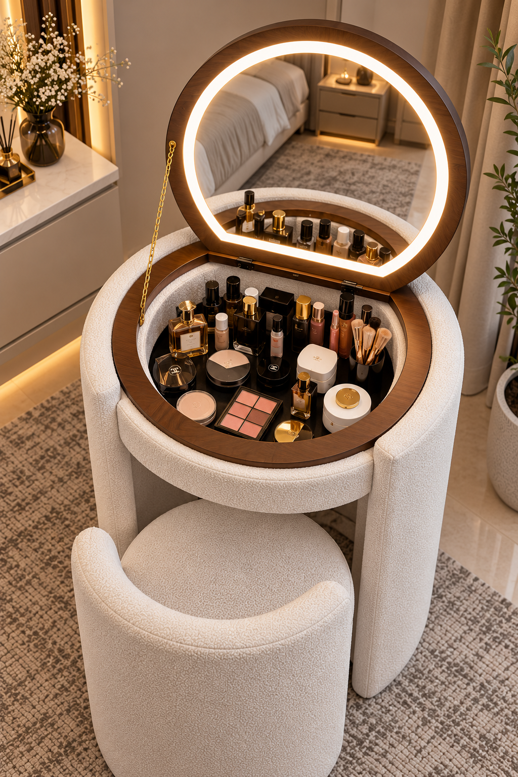 Raya Round Vanity Dressing Table
