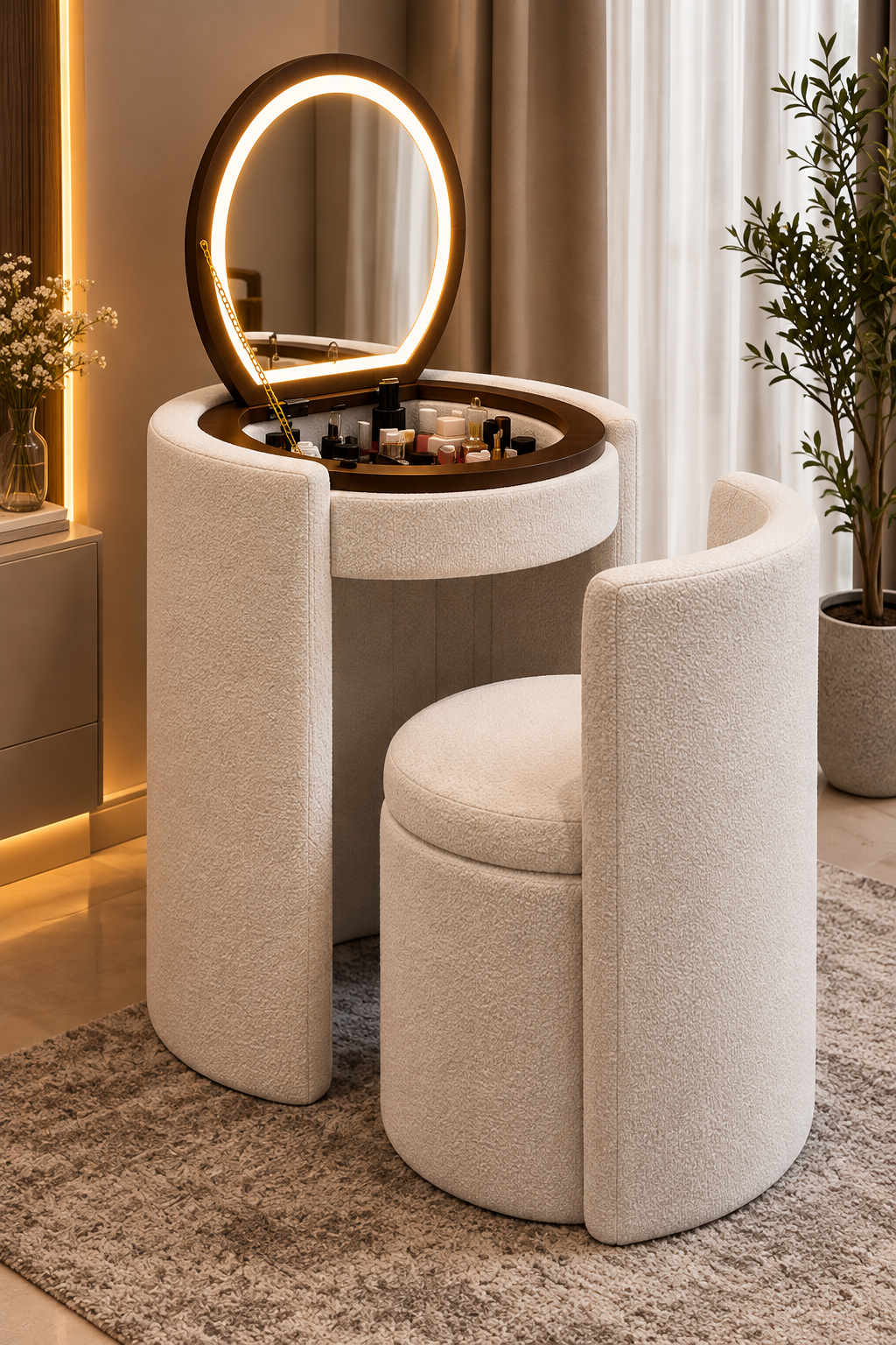 Raya Round Vanity Dressing Table