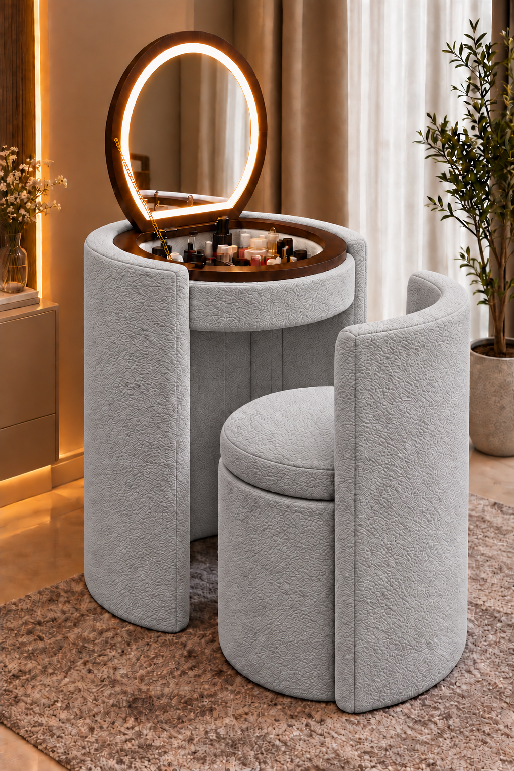 Raya Round Vanity Dressing Table