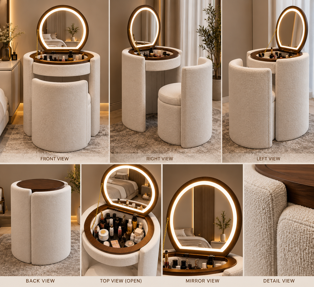 Raya Round Vanity Dressing Table