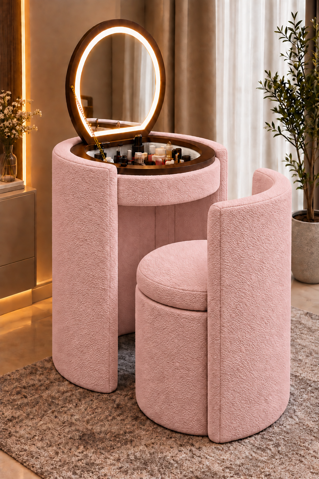 Raya Round Vanity Dressing Table