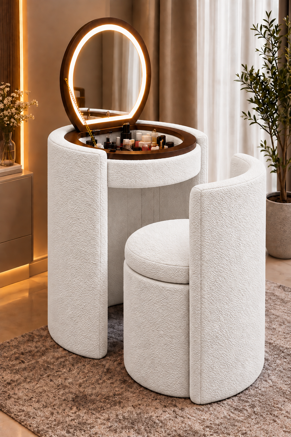 Raya Round Vanity Dressing Table