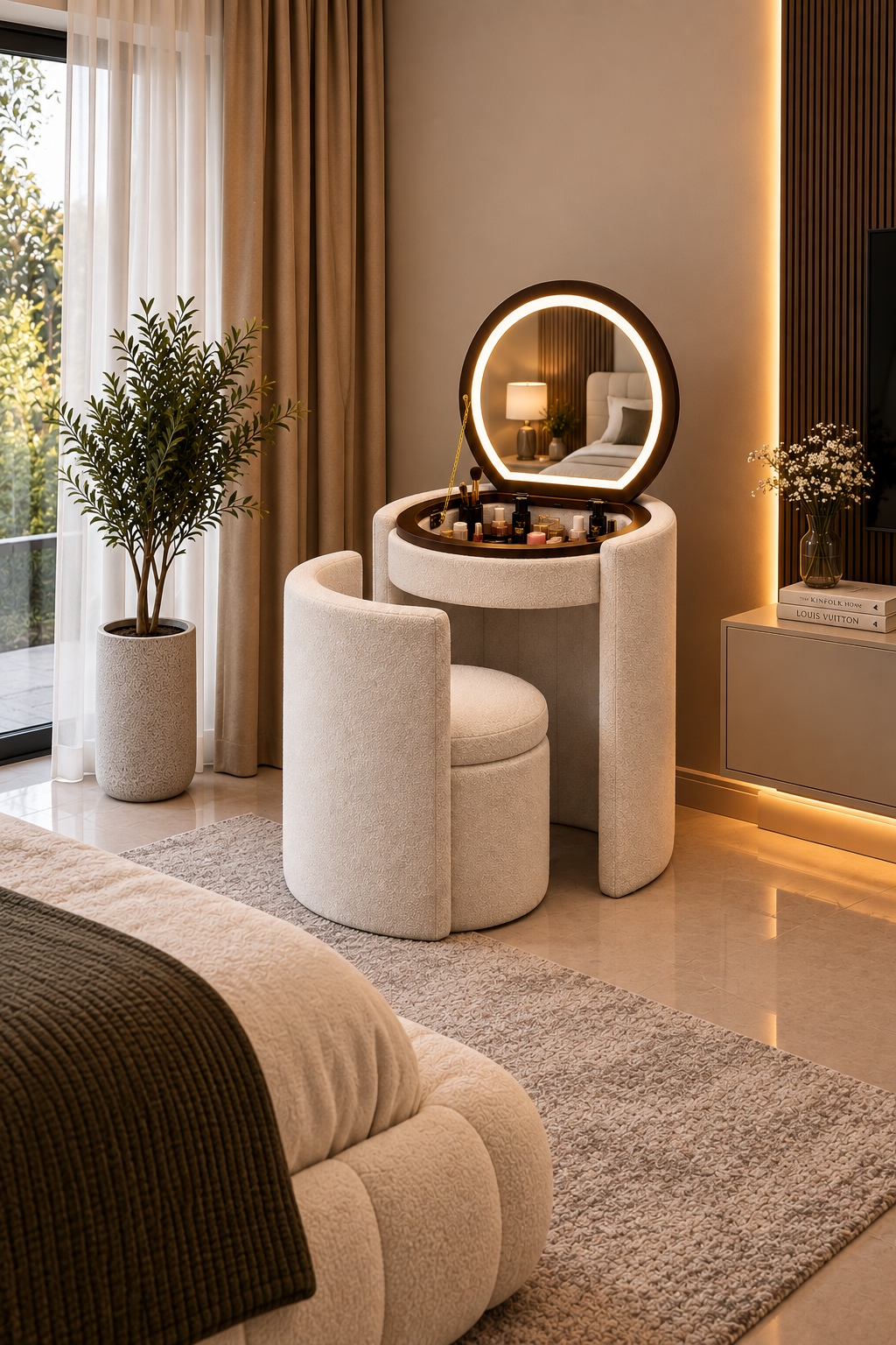 Raya Round Vanity Dressing Table