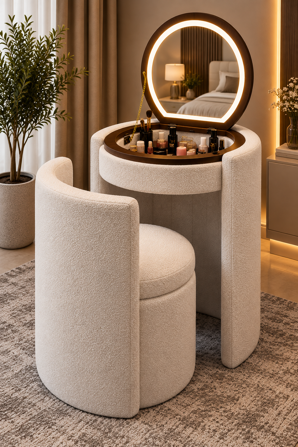 Raya Round Vanity Dressing Table